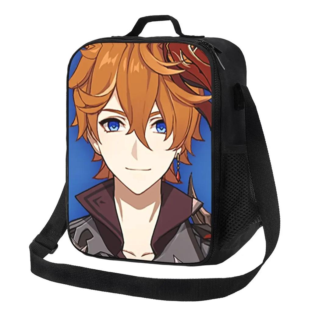 Childe Tartaglia Genshin Impact Thermal Insulated Lunch Bag Anime Game Portable Lunch Container for Kids School Children Bento