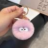 Cute Faux Mink Fur Pom-Pom Keychain: Small Plush Rabbit Fur Pendant for Backpacks.