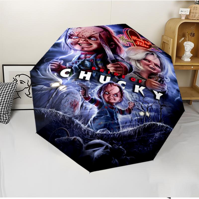 Chucky Fashionable Automatic Opening/Closing Folding Umbrella. Portable and Foldable, Ideal for Gift, Travel, and Daily Use.