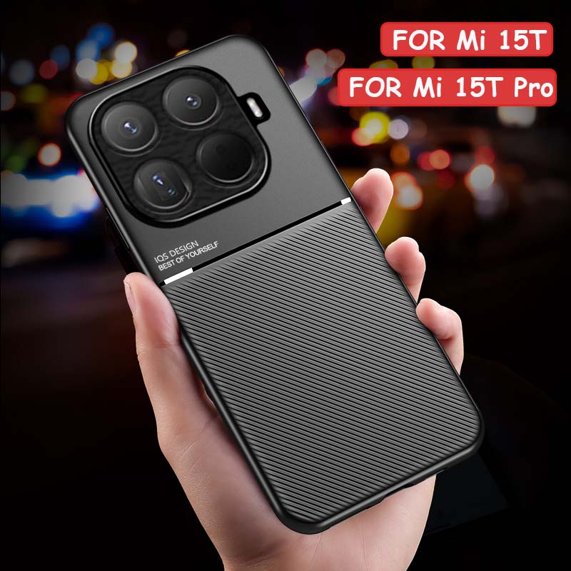 Rugged Non-Slip Case For Xiaomi Mi 15T Pro 5G Protective Cover Magnetic Suction Holder Coque Fundas Capa For Mi 15T 5G