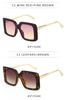 Women's Large Frame Square Sunglasses with Chain Temples