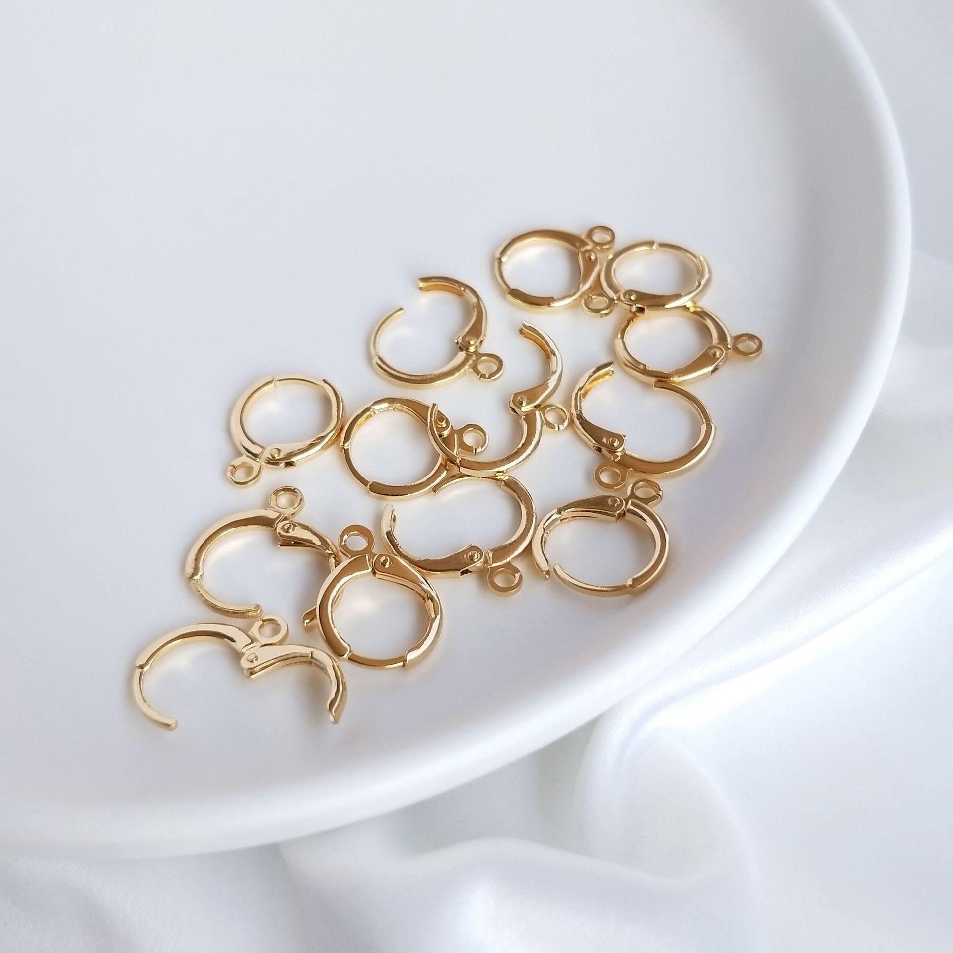 

14K Gold-Filled Color-Preserving Round Clip-On Earrings, European Ear Cuffs, Popular Handmade Jewelry Accessories. 14mm 14K Clip-on Earrings 1 Pair [2 pieces]