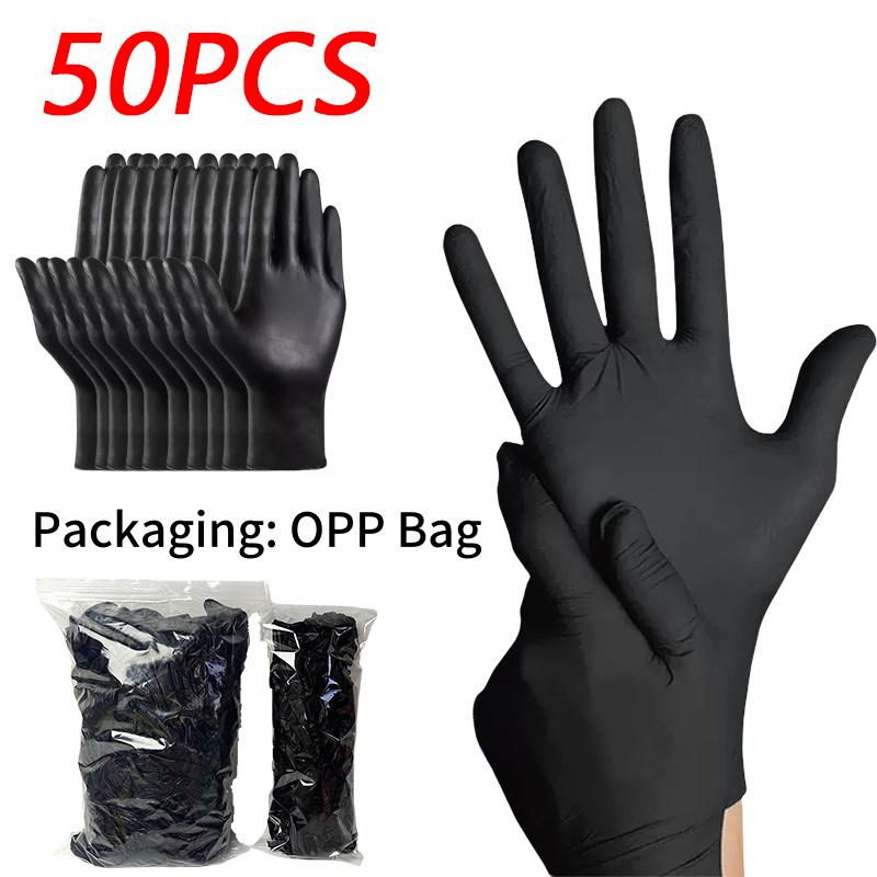 S/M/L/XL Black Nitrile Gloves Disposable Household Elastic Latex Free Waterproof Durable For Cleaning Household Chores Car