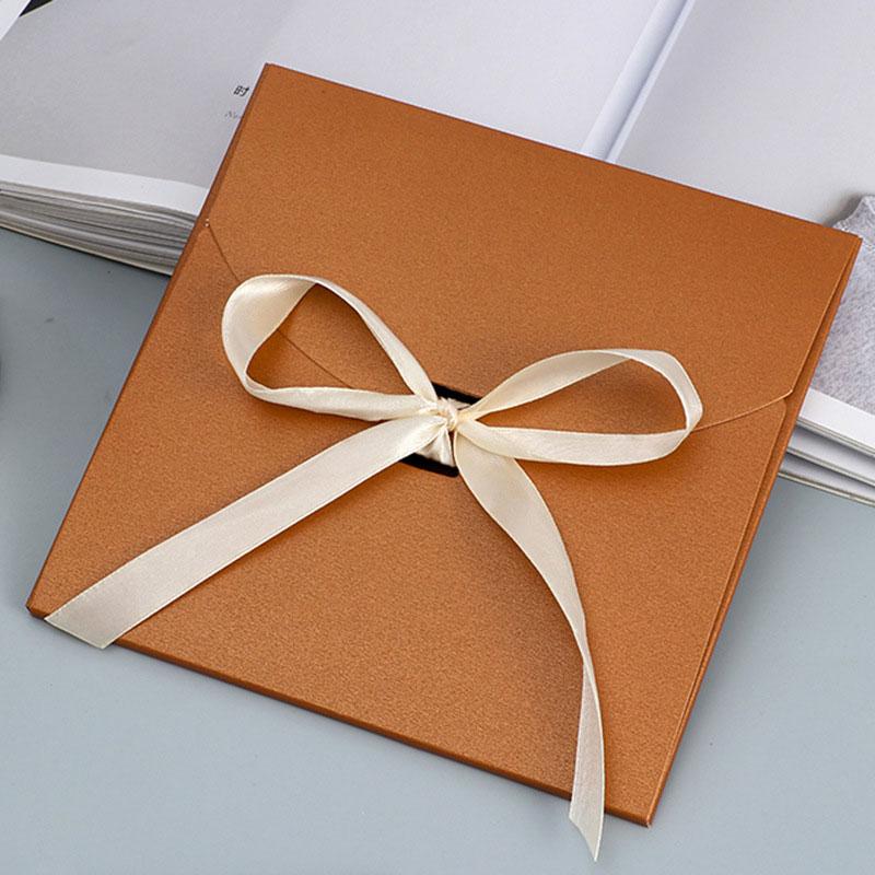 1 шт. Перламутровая Бумажная Подарочная Упаковочная Коробка Минималистичный Конверт Практичная Подарочная Коробка Лента Упаковка для Шелкового Платка S кофейный