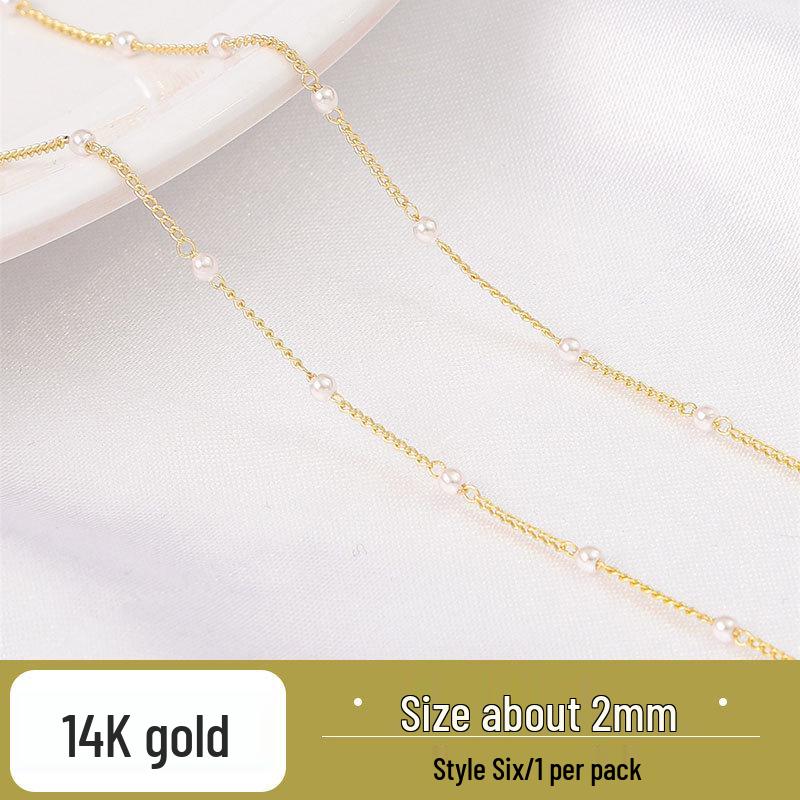 14K Gold-Filled Pearl Chain for Handmade Jewelry: Bracelet, Necklace, and Earrings Components