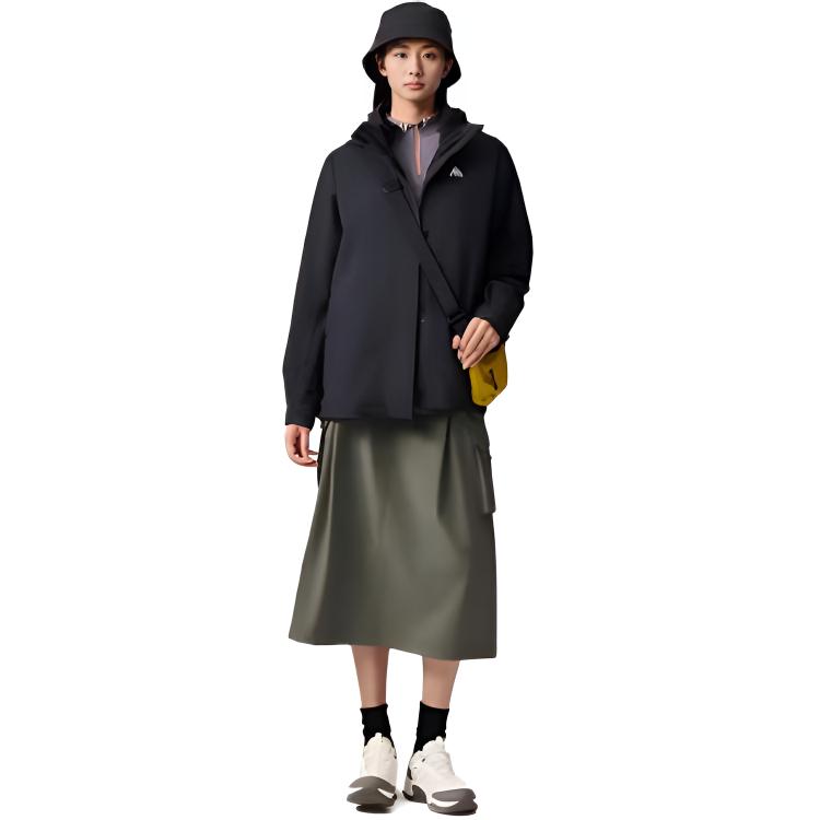 Anta Jaqueta Confortável Fashion Simples Casual com Letra Versátil à Prova de Vento Repelente à Água Quente Jaqueta Feminina 962546605-4