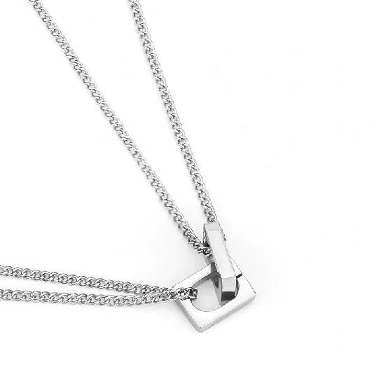 Tan Jianci Same Style Niche Double Layer Necklace Unisex Versatile Necklace Titanium Steel Non-Fading High-End Collarbone Chain for Men