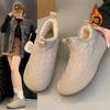Winter high-top cotton shoes beef tendon sole velvet cloth shoes snow shoes medium shoes
