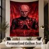 Custom Text Printed Tapestry Hellraiser Pinhead Pattern Large Wall Hanging Indoor Room Decor
