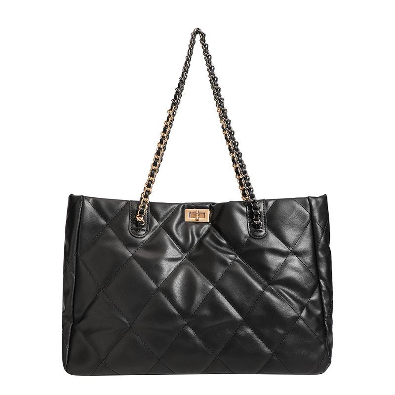 Rhombus chain bag women's new fashion texture niche tote versatile shoulder bag women