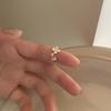 Stylish Adjustable Floral Ring With Pearl Zirconia For Women Summer 2023 Fashion Jewelry