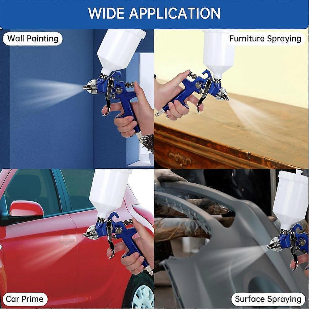 Mini Pneumatic Spray Gun H-2000 Professional 0.8/1.0mm Nozzle 125ml For Car Painting Repair Pneumatic Spray Gun
