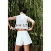Lapel Sleeveless V-neck Vest Vest 1889071 Cut Out Embroider Fashion Casual Shorts 1889077