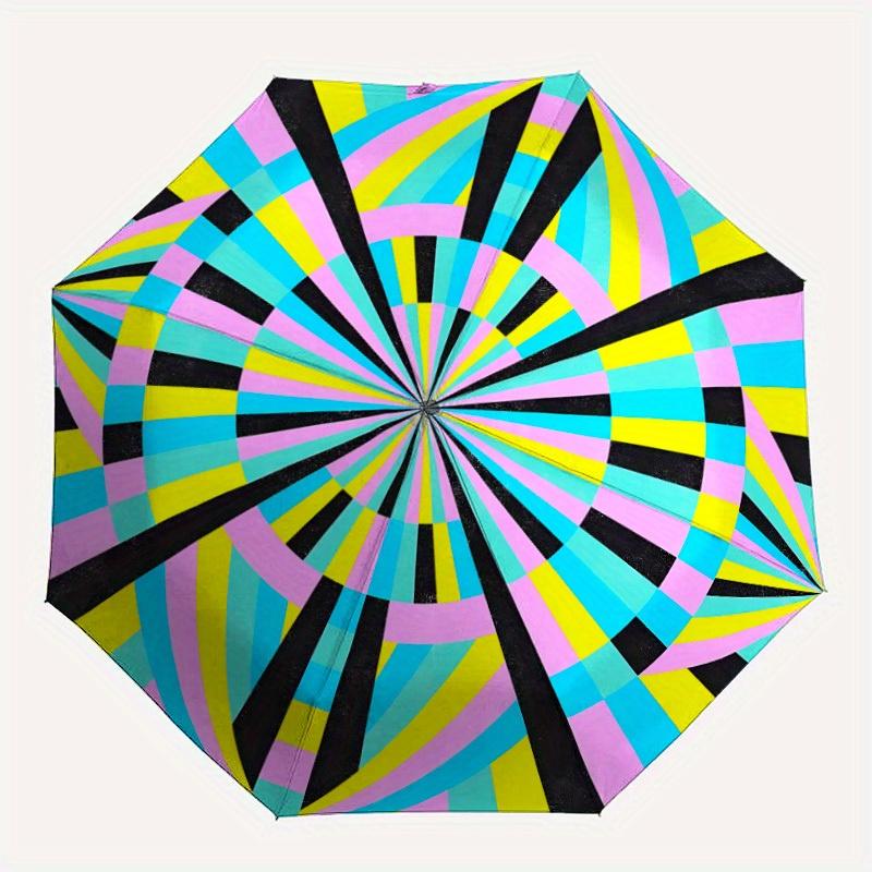 

1pc Kaleidoscope Pattern Automatic Open/close Folding Umbrella, Compact Portable Travel Umbrella, Perfect Birthday/Christmas yy250807201
