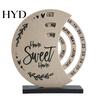 Wooden Texture Calendar Creative Perpetual Calendar, 3 Layer Rotating Date Desk Ornaments Decor, Vintage Monthly for Home Office Study Room