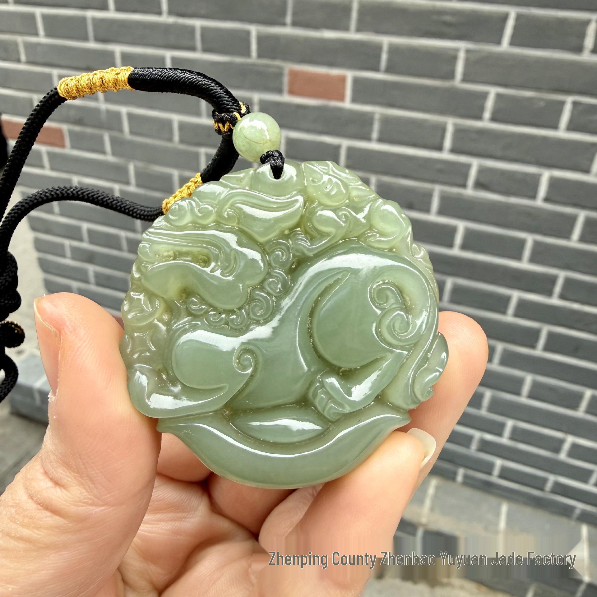 Hetian Jade Pixiu Pendant - Natural Clear Water Yuanbao Design for Men & Women