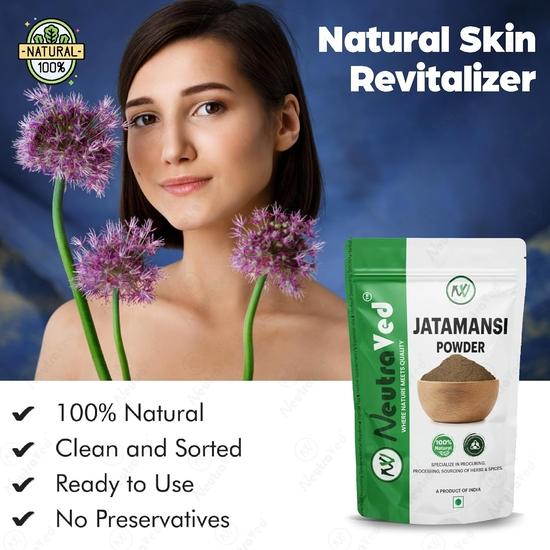 NeutraVed Jatamansi Powder 100gm | Pure & Natural Spikenard Root Powder for Hair Growth | Balchad - Jatamasi Jadd - Jatila  – 100g