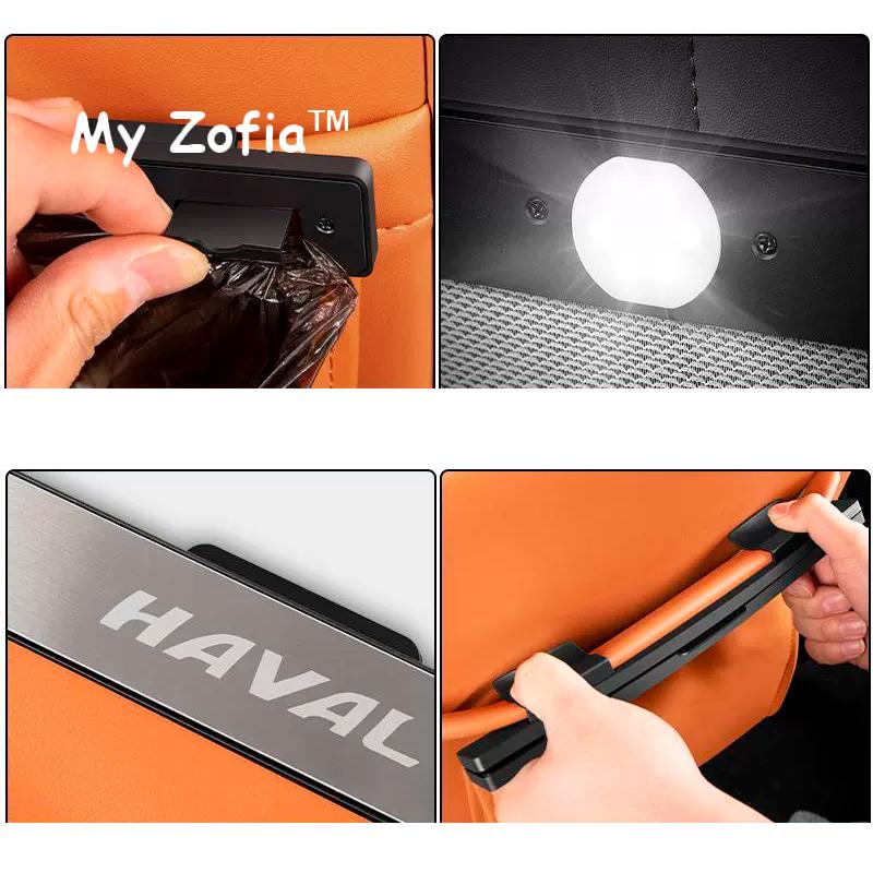 For Haval H9 2024 2025 New H9 2nd II Rear Garbage Bag Seat Back Hanging Chair Back Storage Bag leather Interior Accessories