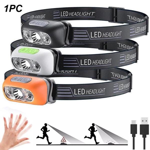 

USB аккумуляторная сенсорная фара, уличный водонепроницаемый налобный фонарь COB, светодиодный налобный фонарь для рыбалки, кемпинга, пешего туризма, бега