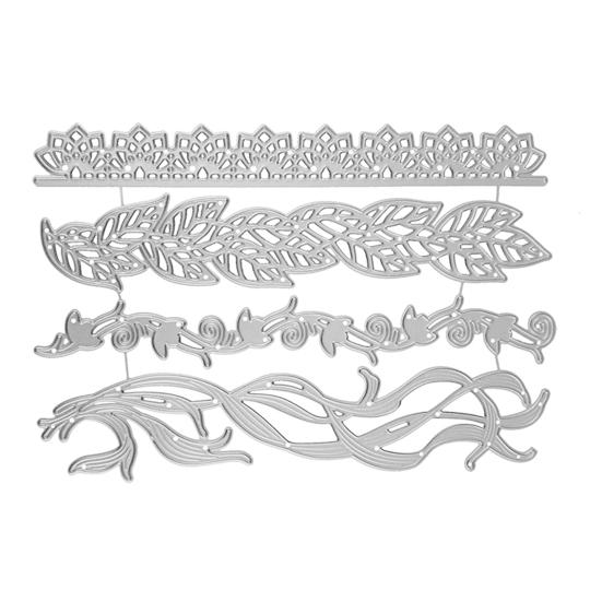 4PCS Cutter Mold, Flowers Plants And Vines Shape Cutting Dies, Sharp Carbon Steel Cut Stencils, for Scrapbooking And Card Making