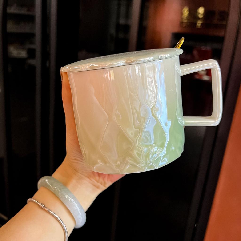 High-End Becher mit Deckel Hochwertige Paartasse Trinkwasserbecher Haushaltsbecher Keramikbecher Souvenir