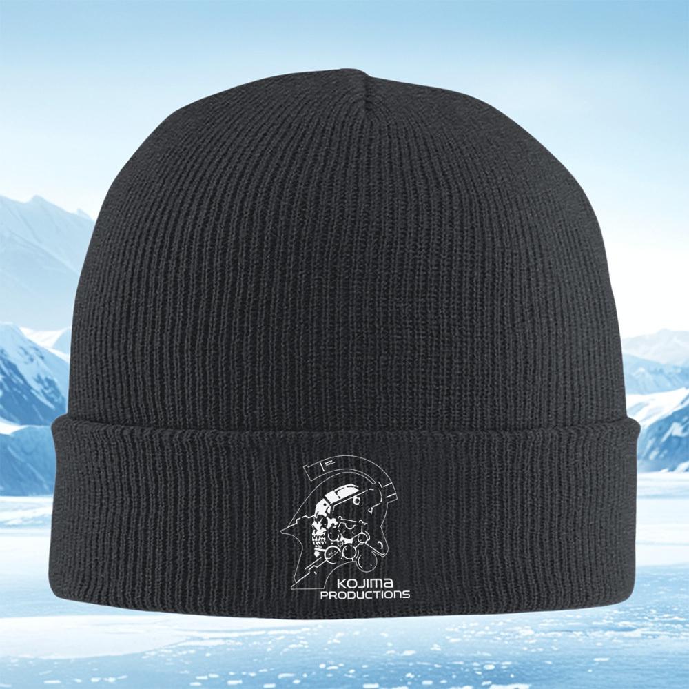 Skull helmet design,circle details,text Men Women Unisex Knitted Hat Beanie Pullover Cap Winter Thermal Warm Christmas Outdoor C