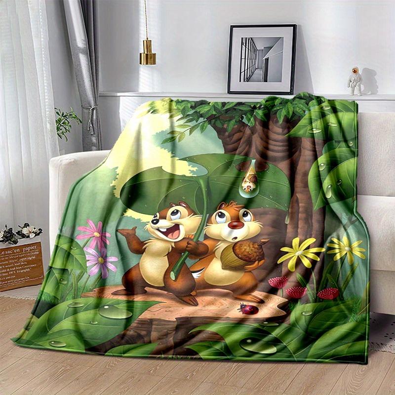 1pc, Disney Chip & Dale Throw Blanket Animal Decorative Blankets for Couch, Bed, Car, Travel, Camping, Gifts, Room, Living Room, Outdoor