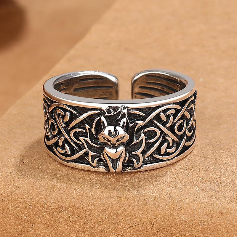 Fashionable Cartoon Nine-tailed Fox Ring for the Same Craftsmanship and Cold Style Simple Hand Jewelry