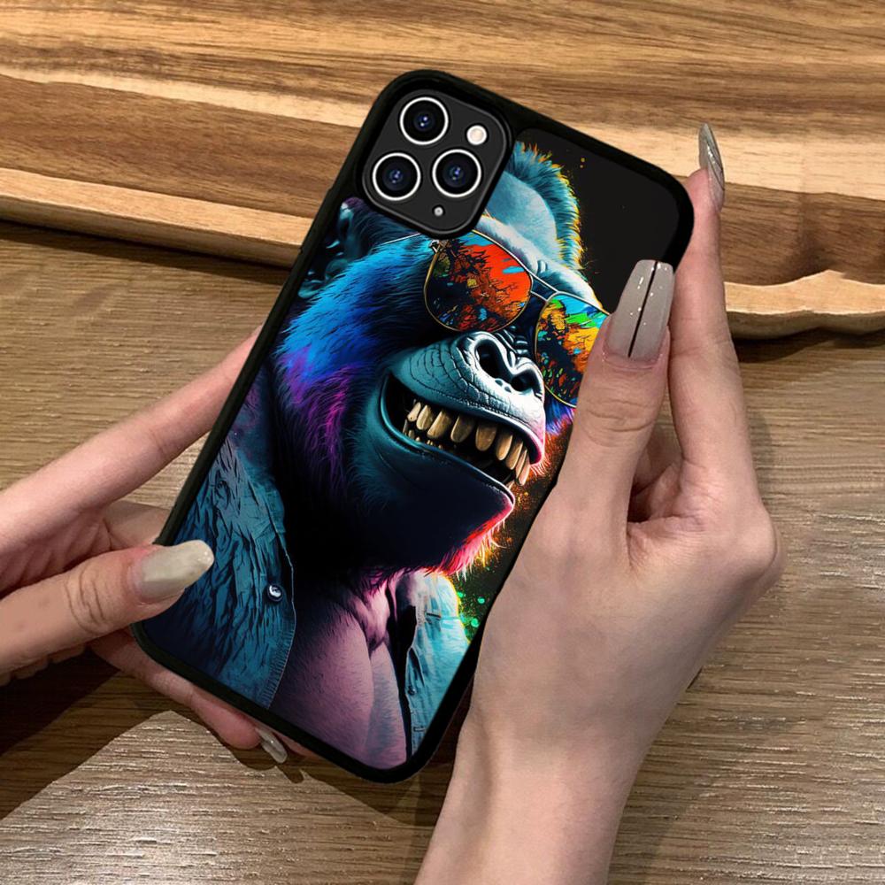 COOL Monkey Gorilla Ape Phone Case Silicone PC+TPU For For IPhone 11 12 13 14 15 16 Plus Pro Max Cover