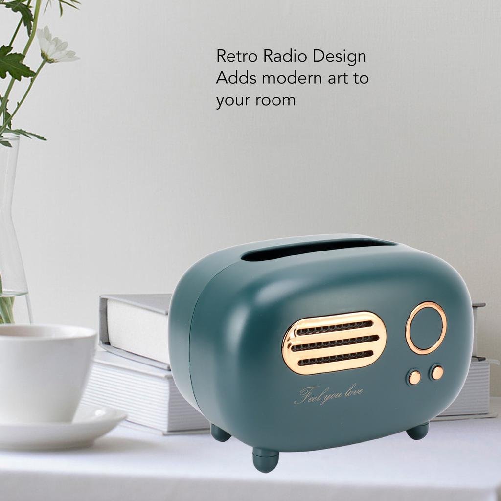 Retro Radio Model Tissue Box Desktop Paper Holder Vintage Dispenser Storage Napkin Case Organizer Wet Wipes Decoration Box