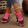 Women's Camouflage Pattern Flat Shoes, Breathable Knit Slip On Outdoor Shoes, Lightweight Low Top Shoes
