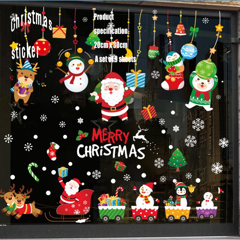 3D Snowflake Window Stickers 4/8/9 Sheets Christmas Window Stickers Reusable PVC White Snowflakes Christmas Room Decoration