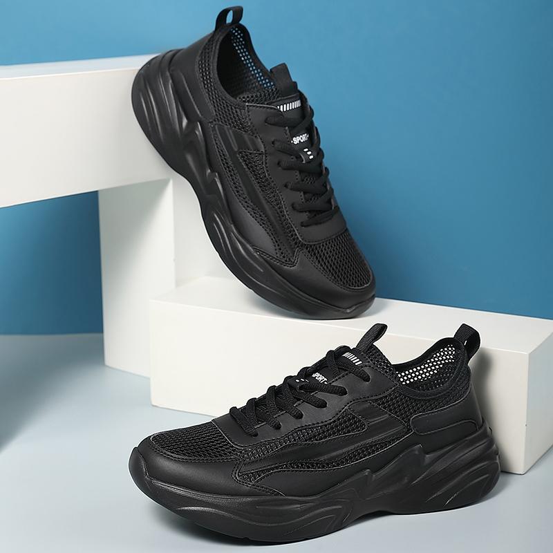 Fashion Summer Mens Lightweight Casual Sneakers Men Breathable Sport Shoes Cheap Sneakers Big Plus Size 46 Black Gray Walking Flat