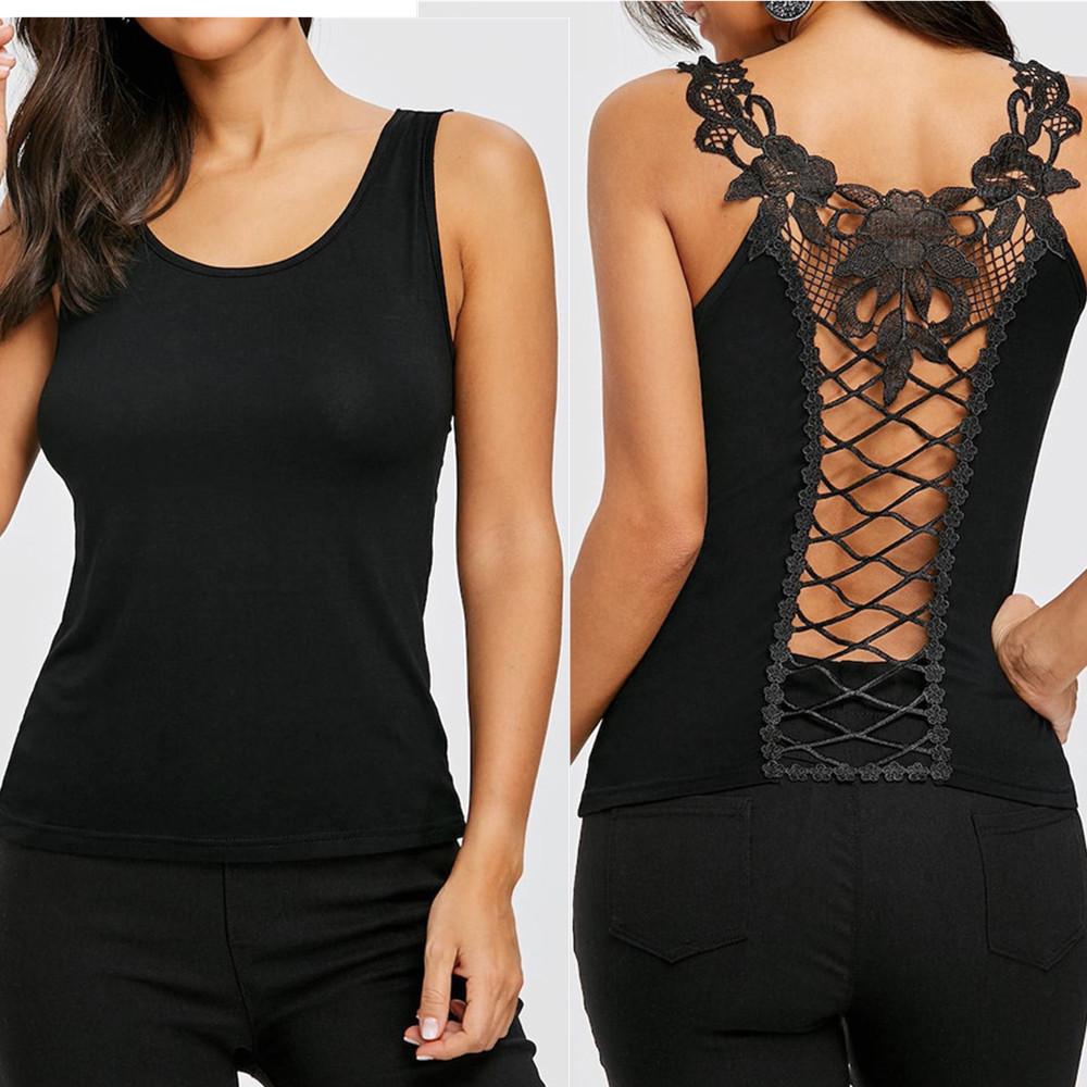 

Женская блузка с кружевными погонами на спине, блузка, футболка, топы