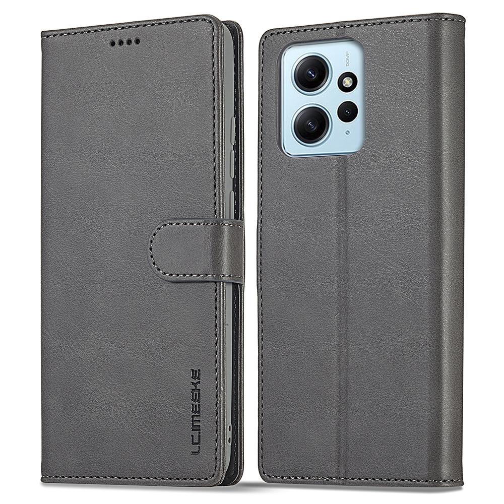 LC.IMEEKE For Xiaomi Redmi Note 12 4G Phone Wallet Case Calf Texture PU Leather Stand Phone Cover