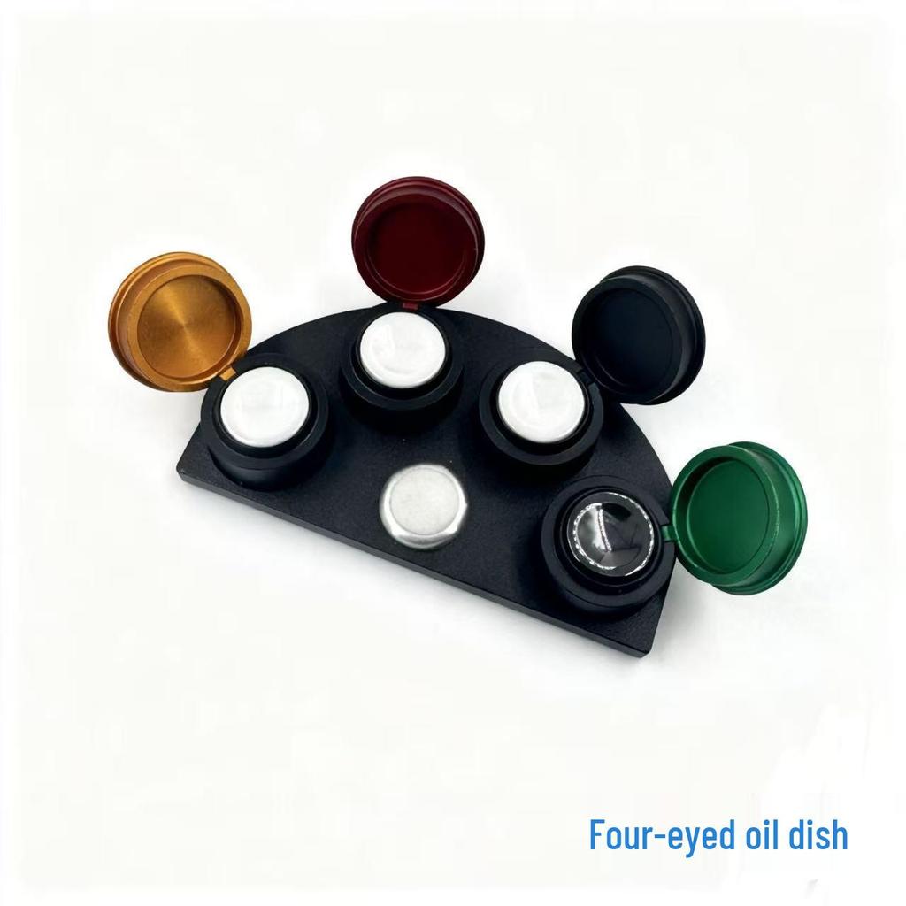 Watch Repair Tools: Ceramic Metal Oil Dish with 4/5-Eye Design for Precise Oiling