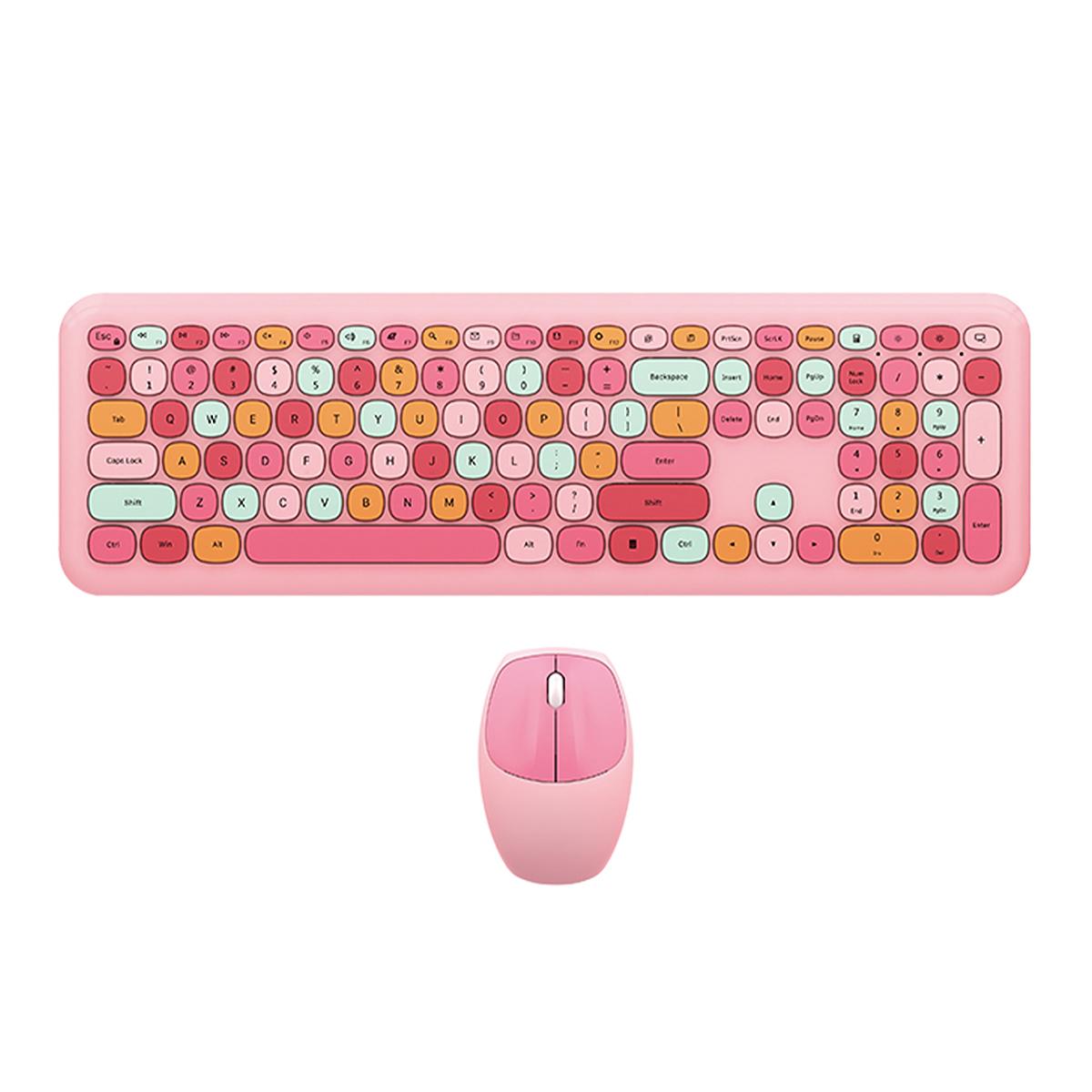 

Беспроводная мышь и клавиатура Mofii, набор круглых клавиш, цветная клавиатура, женская офисная беспроводная клавиатура, полноразмерная клавиатура для пишущей машинки классические розы