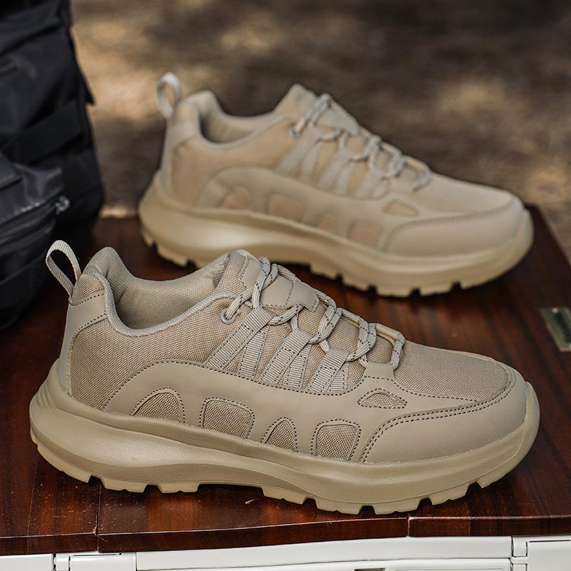 

New autumn black platform-soled outdoor hiking shoes non-slip and wear-resistant lightweight hiking sports shoes travel shoes 45 пісочний
