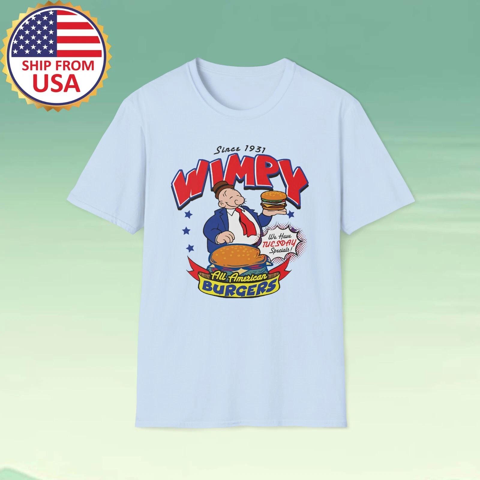 Wimpy Burger Funny Men s Light Blue Size S-5XL S