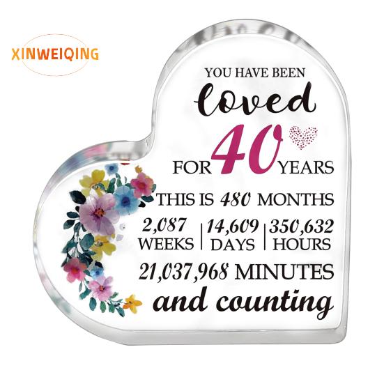 Heart Appreciation Ornament, Transparent Flower Print, Smooth Edge Heart Keepsake, Female Teacher Colleague Nurse Doctor Thank You Grateful Gift