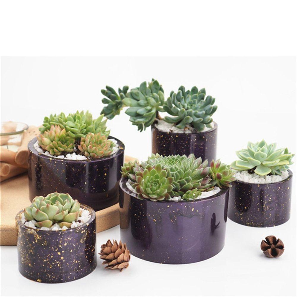 Succulent Flower Pot UV Resin Concrete Cement Silicone Mold Home Decor Clay Molds Casting Mould