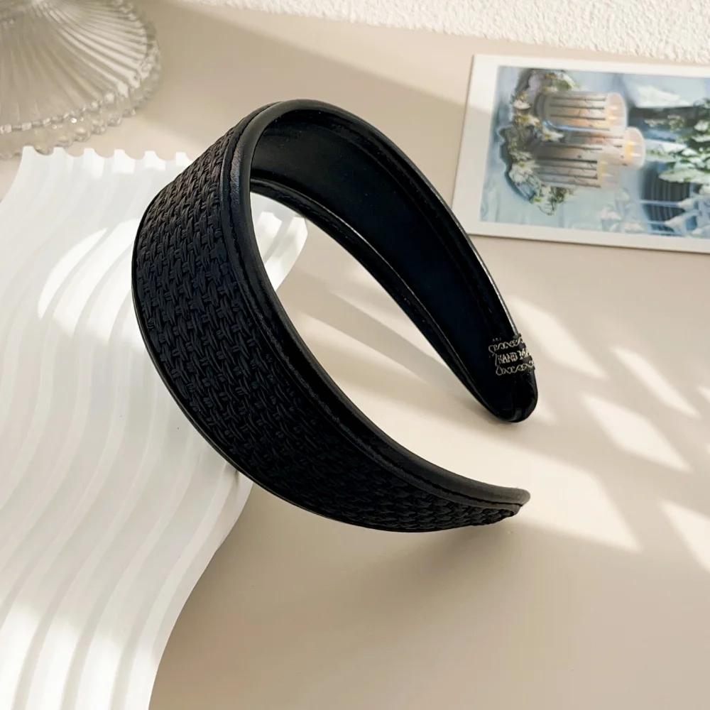 New 2025 Retro PU Leather Hairbands Wide Turbans Non-slip Hoop Headband Elegant Hair Accessories Women Girls Fashion Items Gifts