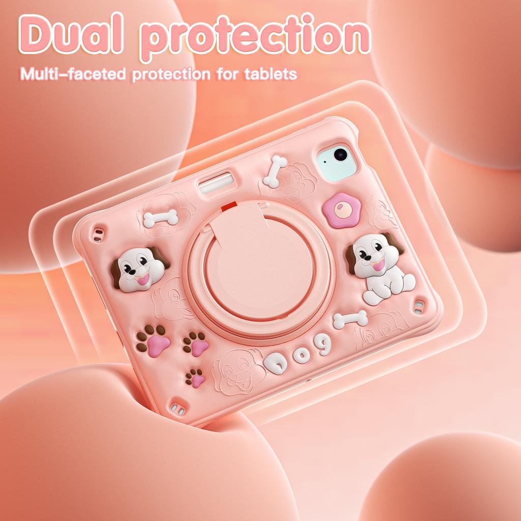 For iPad Air 11 (2025)/(2024)/Air (2022)/(2020)/Pro 11 (2022)/(2021)/(2020)/(2018) Case Cute Dog Pattern Kickstand Tablet Cover