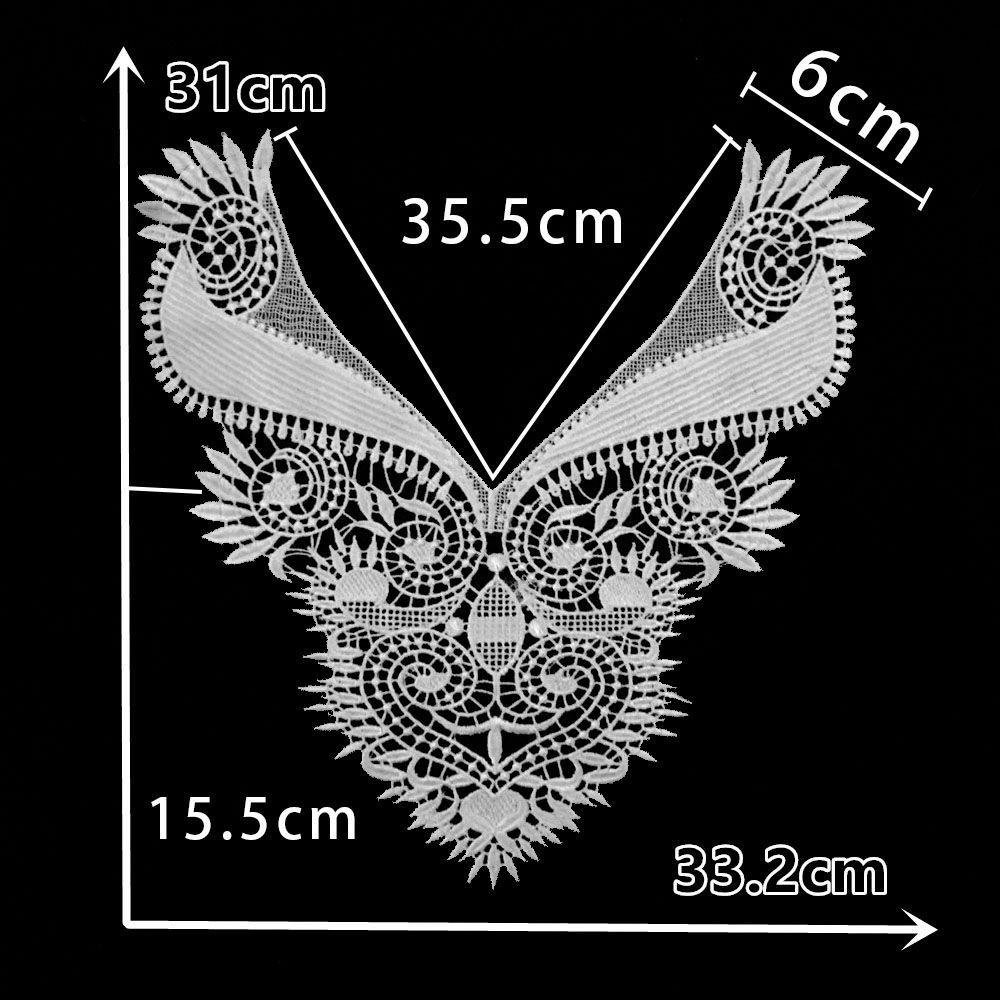 Black And White I Polyester Thorn Hollow Embroidered Collar-Shaped Sewing Lace Diy Decorative Cheongsam Dress Clothing Accessories Accessories