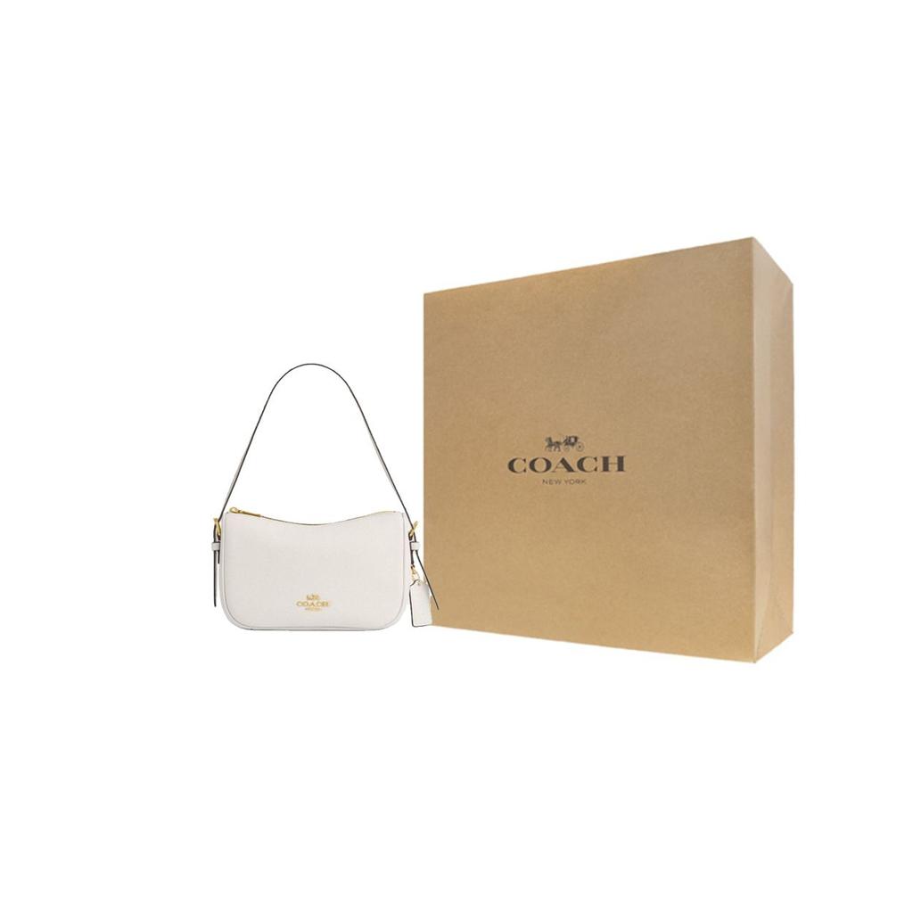 Coach Kailey 23 Logo Zip Closure Leather Tote Shoulder Bag Medium Women bags Chalk-White CY707-IMCHK