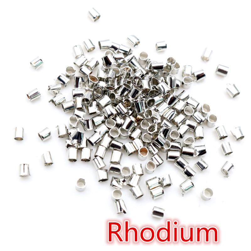 

500pcs 1.5 2.0mm Gold Silver Color Tube Crimp End Beads Stopper Spacer Beads For DIY Necklace Jewelry Making Findings Supplies 1.5mm
