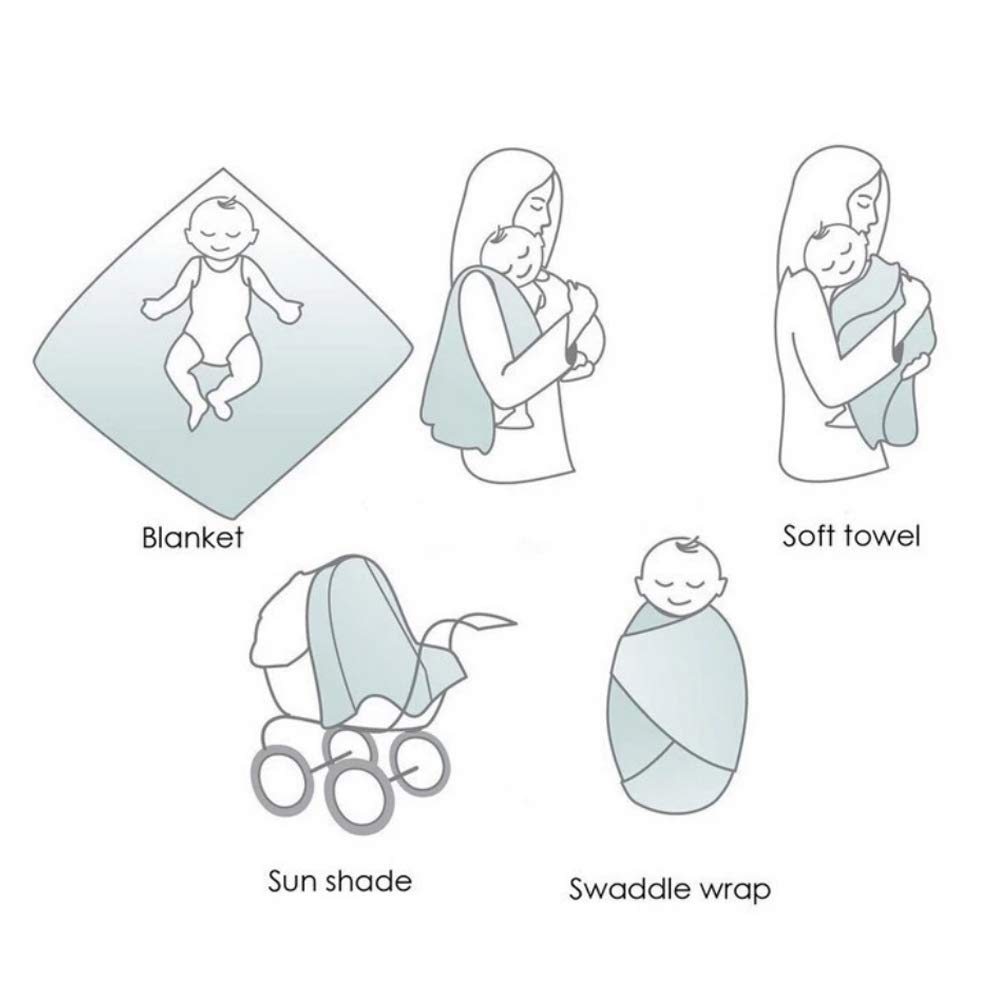 Bamboo Cotton Baby Bamboo Soft Gauze Baby Nursery Quilt for Boys and Practical Size 4-Layer Swaddle, 70% Cotton, 30% Skin-Friendly Blanket, Girls,