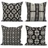 4Pcs Retro Abstract Cushion Covers, Boho Sun & Leaf Geometric Pillow Cases For Sofa Bedroom Living Room 45X45Cm