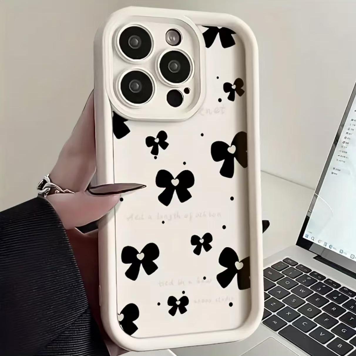 Creative Bow Full-Screen Case for Apple iPhone 16/15/14 Pro, 15 Pro Max, 13/12 iPhone 16 Plus