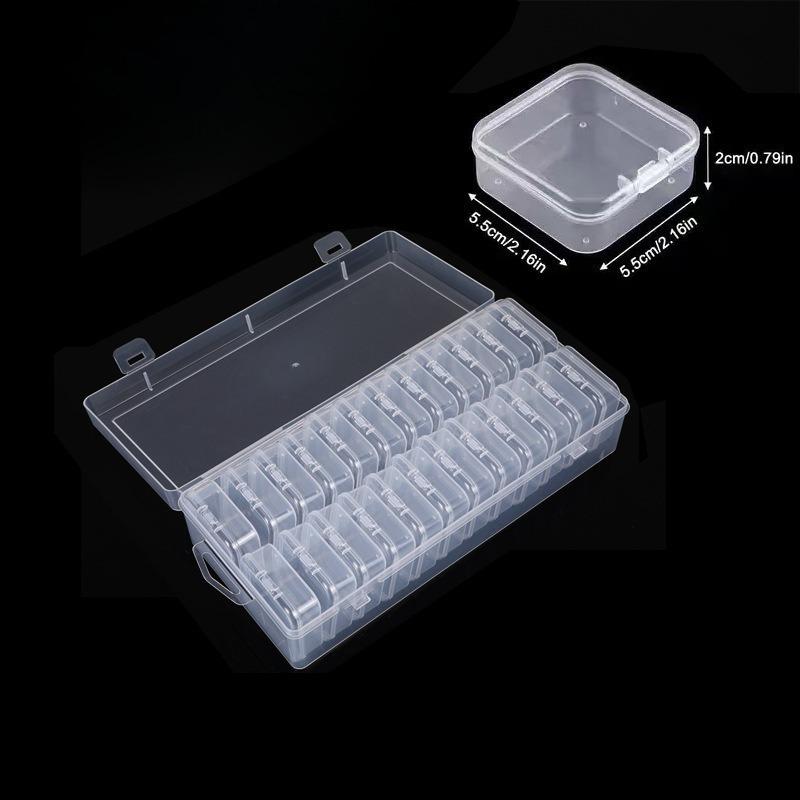 Small Bead Necklace Plastic Storage Box - Mini Necklace Storage Container with Hinged Lid - Rectangular Craft Supplies Box
